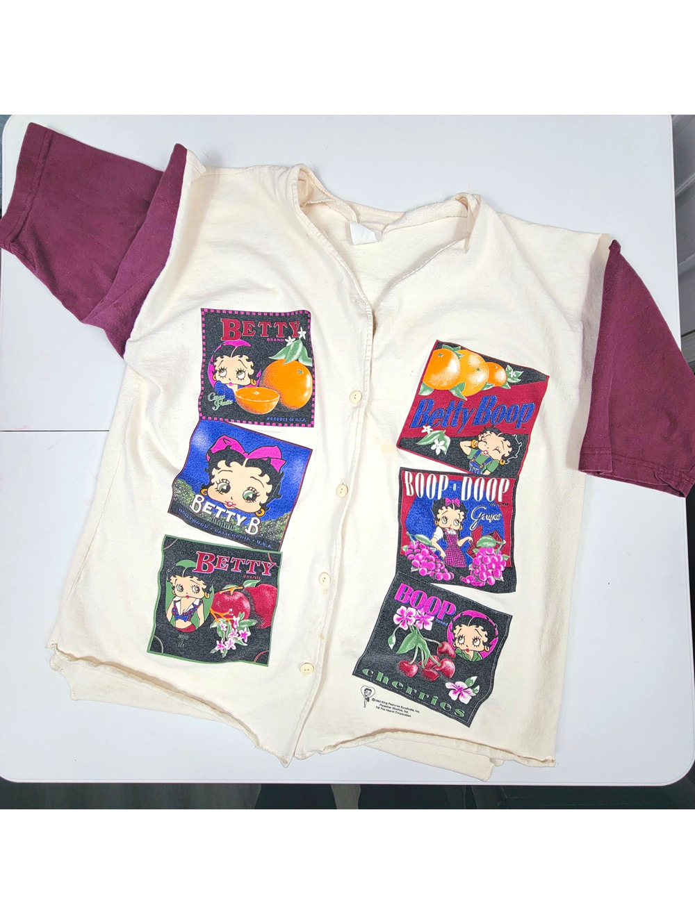 Vintage 1994 Betty Boop Rap Button-Up Baseball Jersey Shirt